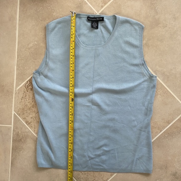 Bloomingdale’s Now Twin sweater set light blue cardigan & tank shell EUC vintage - Picture 11 of 13